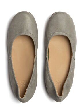 ABEO Tilly | Leather Gray Ballet Flats